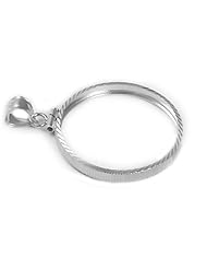 COIN Bezel Frame Holder Mount Penny Sterling Silver Diamond Cut