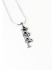 Kappa Kappa Gamma Sterling Silver Lavaliere set with Lab-Created Diamonds