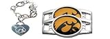 Iowa Hawkeyes Heart Bracelet/Shoe Thingz Charm Package