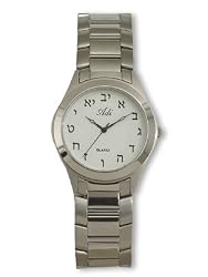 Classic men's watch with aleph-bet - 424