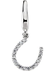 .08 ct tw Diamond Horseshoe Charm in 14k White Gold