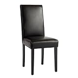 Kitchen & Housewares : Leather Parsons Chair - Black