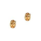 14K Yellow/White Gold 1 5/8 ct. Oval Shaped Citrine Earring Studs
