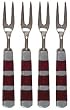 Decorative Shrimp Fork with Red Resin Handle Set of Four