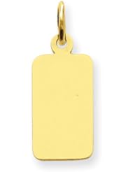14k Plain .009 Gauge Engravable Rectangular Disc Charm