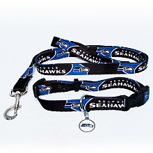 Seattle Seahawks Dog Collar & Leash Set