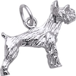 Schnauzer Charm, 14K White Gold