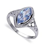Sterling Silver Band Blue Topaz Gemstone Ring
