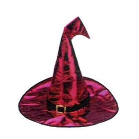 Red Metallic Country Witch Costume Hat