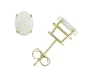 14K Yellow Gold Four Prong 7x5mm Oval Opal Stud Earrings