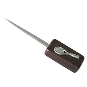 Mahogany Stained Wood Tennis Letter Opener