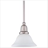 Sea Gull Lighting 61060-962 Sussex One-Light Mini Pendant, Brushed Nickel Finish with Satin White Glass