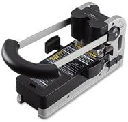 2-Hole Punch, Extra Heavy-Duty, Grip, 300 Sht Cap., BK/GY, Sold as 1 Each