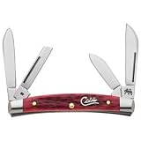 Case Cutlery Small Congress, Dark Red Silver Script Handle, 4 Blades
