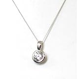 9CT Gold CZ Rub Over Setting on 18" Gold Chain by TOC