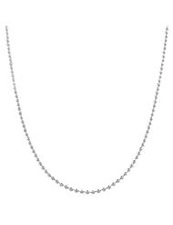 Rhodiumplated Sterling Silver 1.7-mm Diamond-cut Bead Ball Chain (18 Inch)