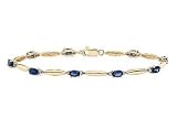 3 Carat Sapphire and Diamond 10K Gold Bracelet