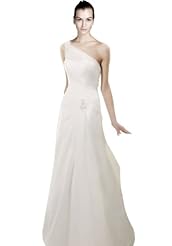 Lace-Up One Shoulder Organza Sheath  Dress