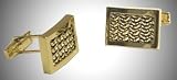 14K Solid Gold Mesh Cufflinks by Oly