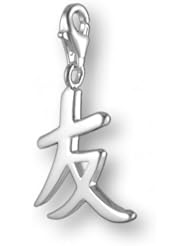 MELINA Charms clip on pendant chinese character friendship sterling silver 925