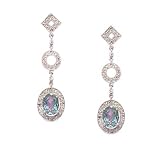 10k White Gold, Diamond & Casseopia Topaz Dangle Earrings (4.67ctw).