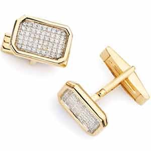 14Kt Yellow Gold Diamond Cufflinks