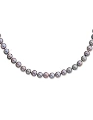 Sterling Silver 7-8mm Grey Freshwater Cultured Pearl Necklace