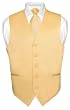 Men's GOLD Color Tie Dress Vest and NeckTie Set for Suit or Tuxedo