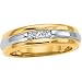 14K Yellow Gold Three 3 Stone Diamond Wedding Band Ring