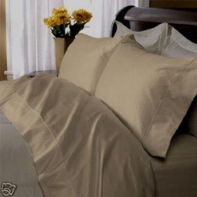 Egyptian Cotton 1200 Thread Count Solid Sateen 3 Pc Duvet Cover Set Taupe - Full.