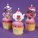 12 Assorted Tea Party Shaped Cake Topper Candles