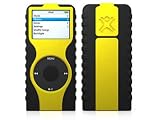 XtremeMac TuffWrap Accent - Case for digital player - silicone - black, yellow - iPod nano