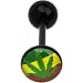 Bioplast Black Ganga Pot Leaf Logo Barbell Tongue Ring