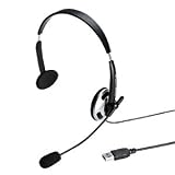 【SANWASUPPLY】周囲の音も聞こえる方耳オーバーヘッドタイプのUSBヘッドセット（片耳用） MM-HSUSB13BK