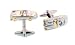 Rhodium plated and gold plated convertible sports car cufflinks with presentation box