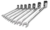 SK 86132 SuperKrome 7 Piece 12 Point 3/8-Inch to 3/4-Inch Flex Combination Wrench Set