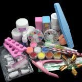 Nail Art Set Acrylic Liquid Glitter Powder File Brush Form Tips Tools DIY Kit by Eternity888