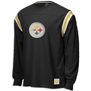 Pittsburgh Steelers Retro Sport Long Sleeve Logo Applique Jersey Crew