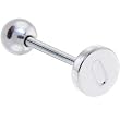 O Initial Steel Barbell Tongue Ring