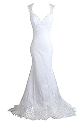 Sleeveless Spaghetti Strap Mermaid Lace Sheer Satin/Tulle Evening Dress/Homecoming Dress/Prom Dress/Wedding Dress  with a Brush/Sweep Train 