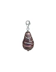 Zable (tm) Purple Drop with silver Accents with clip Bead / Charm