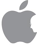 Apple Logo with Steve Jobs Face Decal Sticker Peel And Stick Silver