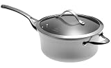 Review Calphalon LR8704-2 / Calphalon Contemporary Stainless 4-1/2-Quart Saucepan with Glass Lid