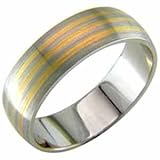 14K Two Tone Gold. Men's Gold Band.