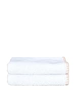 W.H.Y.T.E Set Toalla De Baño 2 Uds. (Blanco/Salmón)