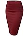 J.TOMSON Women's Stretchy Slim Fit Midi Pencil Skirt