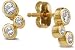 1/4 ctw Three Stone Yellow Gold Bezel Earrings