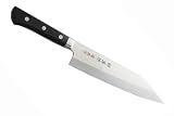 Japanisches Kochmesser Santoku, Stahl AUS 8, Pakkaholz, Holzscheide