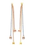 14k Tricolor Gold Dangling Earrings