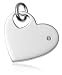Sterling Silver Heart Charm w Diamond Accent